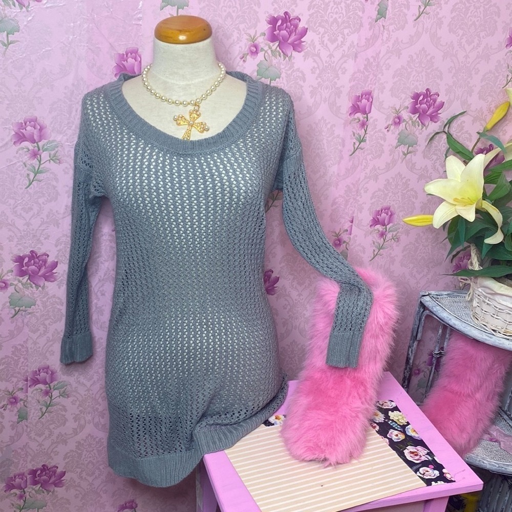 🌹 Costa Blanca 🌹 Gray Knit Tunic Sweater